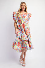 Load image into Gallery viewer, Watercolor Floral Midi Dress
