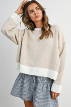 Load image into Gallery viewer, Cozy Contrast Trim Sweater

