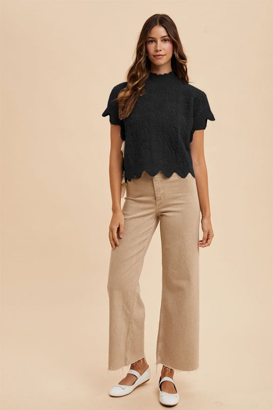 Scallop Edge Sweater Vest