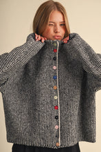 Load image into Gallery viewer, Striped Sweater Cardigan w/ Colorful Buttons
