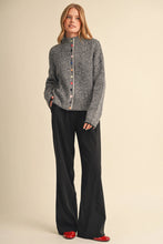Load image into Gallery viewer, Striped Sweater Cardigan w/ Colorful Buttons
