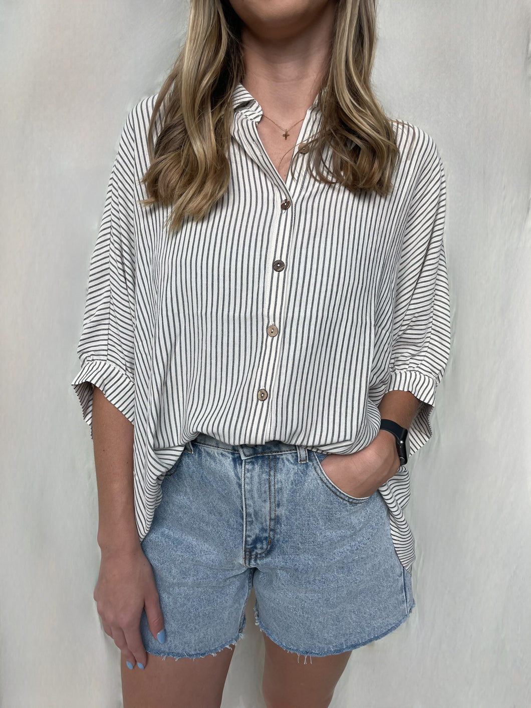 Stripe Button Down Top