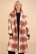 Load image into Gallery viewer, Rosy Plaid Button Down Coat
