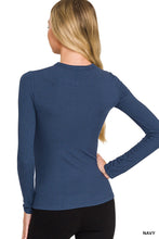 Load image into Gallery viewer, Ribbed Long Sleeve Shirt - Navy
